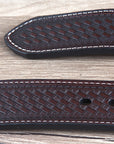 32" Roper Western 1.5" Elephant Print Basketweave Ends Mens Cowboy Belt Brown