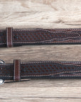 32" Roper Western 1.5" Elephant Print Basketweave Ends Mens Cowboy Belt Brown