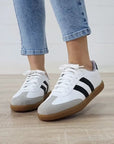 Willa Striped Lace-up Flat Sneakers