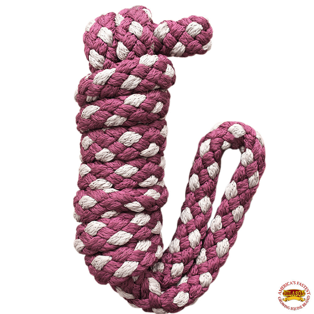 Hilason Horse Riding Poly Lead Rope Brown Tan  1/4" X 8 Ft.