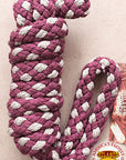 Hilason Horse Riding Poly Lead Rope Brown Tan  1/4" X 8 Ft.