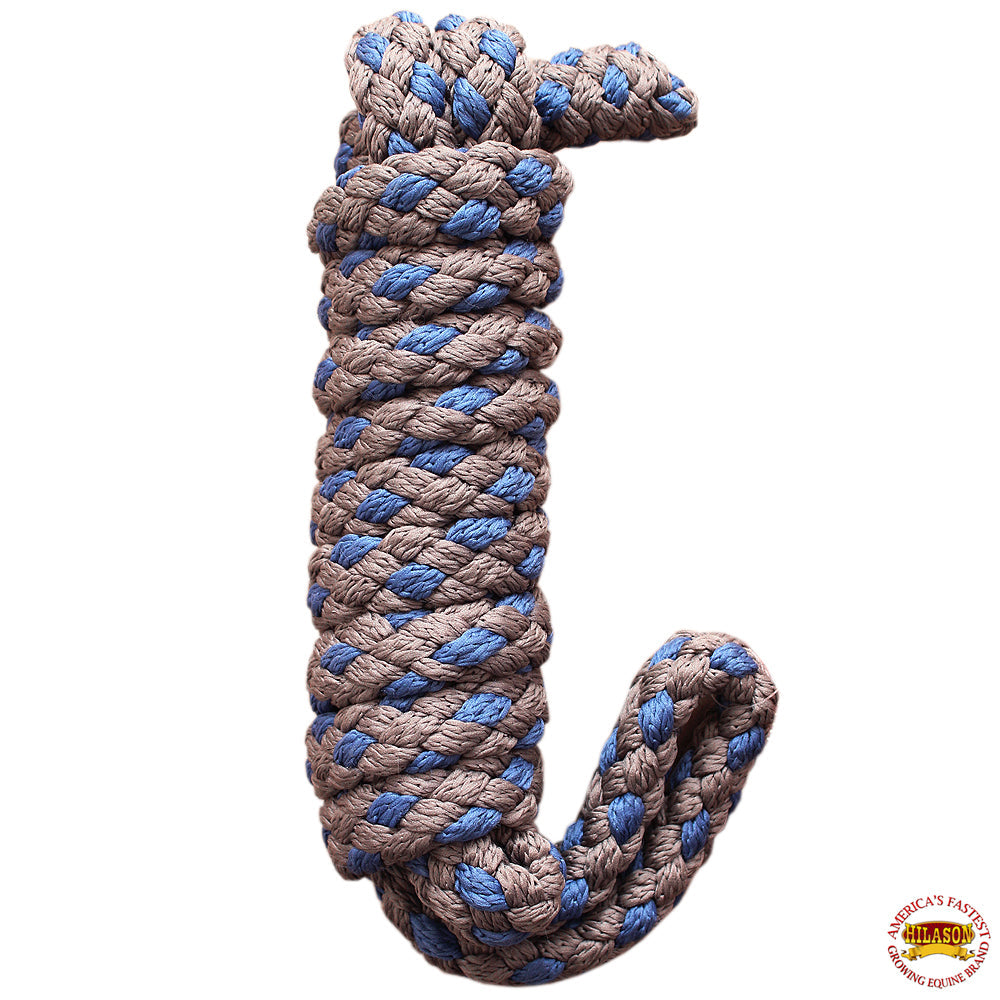 Hilason Horse Riding Poly Lead Rope Brown Tan  1/4" X 8 Ft.