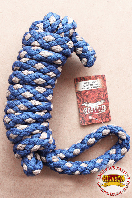 Hilason Horse Riding Poly Lead Rope Brown Tan  1/4" X 8 Ft.