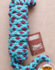 Hilason Horse Riding Poly Lead Rope 1/4" X 9 Ft. Red Turquoise