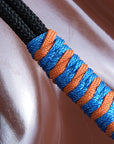 Hilason Horse Poly Rope Tied Adjustable Halter 8 Ft Lead Rope Black Orange Blue
