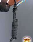 Hilason Horse Poly Rope Tied Adjustable Halter 8 Ft Lead Rope Black Orange Blue