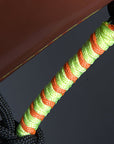 Hilason Horse Poly Rope Tied Adjustable Halter 8 Ft Lead Rope Black Orange Blue