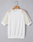 Paulina Lace Crochet Short Sleeve Top