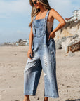 Stone Blue Distressed Overalls