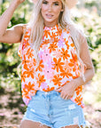 Alison Ruffled Sleeve Smocked Floral Top