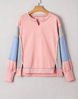 Colorblock Patchwork Reverse Seam Sweatshirt