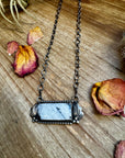 Bar Necklace - White Buffalo & Sterling Silver option 4
