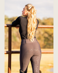 Heather Grey Silicone Grip Breeches with Belt Loops
