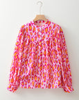 Leopard Balloon Sleeve Button-Up Shirt