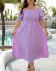 Marley Plus Size Swiss Dot Smocked Dress
