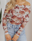 Floral Mesh Long Sleeve Bodysuit