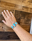 Cuff - Sterling silver Cuff Bracelet with Kingman turquoise
