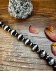 35 inch necklace - 14 mm & 10 mm saucer Sterling Silver Pearls