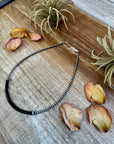 Black Onyx Heishi Choker – 14.5" with Sterling Silver Beads