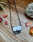 Bar Necklace - White Buffalo & Sterling Silver option 2