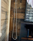 54 inch Necklace - 10 mm & 10 mm saucer Sterling Silver Pearls