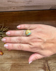 Small Ring - Size 8 1/2 - Ribbon Turquoise & Sterling Silver
