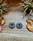 Concho Stud Earrings – Sterling Silver