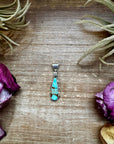 Teardrop Pendant with Kingman Turquoise – Sterling Silver – Native Made by SF – Fits 5mm