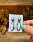 Pink Conch Dangle Earrings – Sterling Silver – Native Made by Marcella James