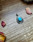 Teardrop Pendant - sterling silver with Kingman turquoise