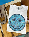 Turquoise Smiley TEE or CREWNECK