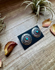 Concho Earrings – Kingman Turquoise & Sterling Silver