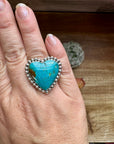Hearth Ring -size 8 - Kingman turquoise & sterling silver