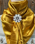 35X35" Solid Mustard Yellow Wild Rag / Scarf WRS19 - Crystal Concho Wild Rag Slides - Assorted