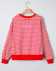 Stripe Reverse Seam Drop Shoulder Top
