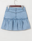 Avani Bubble Hem Denim Mini Skirt