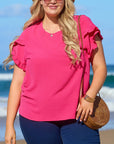 Paulina Ruffled Short Sleeve Plus Size Top
