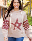 Hallie Star Pattern Drawstring Hoodie