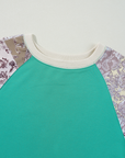 Plaid Paisley Patchwork Long Sleeve Top
