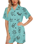 Turquoise Cattle Brands Women's Western Pajama Set