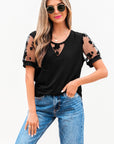 Valery Flora Lace Crew Neck Top