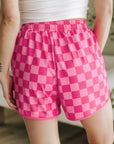 Checkered Drawstring Casual Shorts