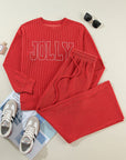 JOLLY Corded Top and Pocketed Pants Set