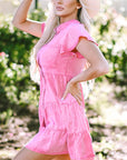 Kylee Ruffle Sleeve Tiered Chambray Dress
