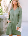 Mallory Roll-tab Sleeve Flowy Casual Dress