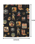 Vintage Cowboy Collage Western Curtains 52" x 63" Made in America