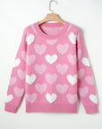 Pearled Heart Valentines Sweater