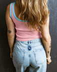 Colorblock Edge Ribbed Tank Top