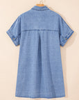 Rivka Pocketed Button up Denim Tunic Dress