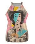 Baha Ranch Turquoise View Retro Pop Western Tank Top